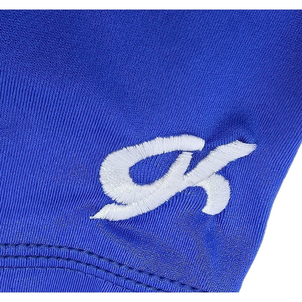 GK Elite VTG 90s Blue Snowflake Bling Logo Biketard Unitard Dance AXL Adult XL - Picture 11 of 16